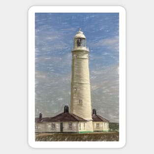 Nash Point Lighthouse Digital Art Sticker